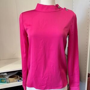 Vince Camuto Fuchsia Button-Accent Blouse